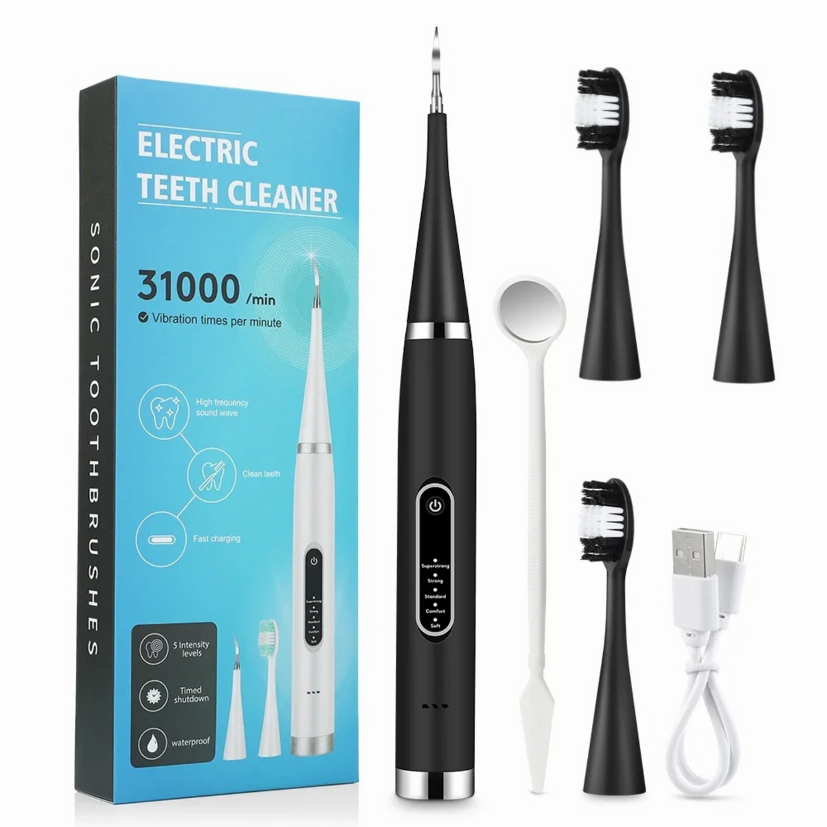 An Electric Toothbrush And Cleaner Set for human and pets